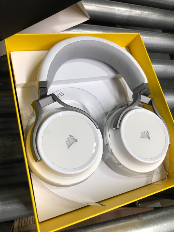 Photo 4 of Corsair Virtuoso RGB Wireless Gaming Headset - High-Fidelity 7.1 Surround Sound w/Broadcast Quality Microphone - Memory Foam Earcups - 20 Hour Battery Life - Works with PC, PS5, PS4 – White, Premium White Headset