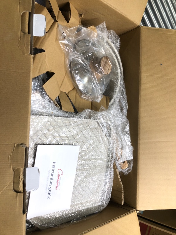 Photo 1 of **USED**  Pots and Pans Set - Caannasweis Kitchen Nonstick Cookware Sets Granite Frying Pans for Cooking Marble Stone Pan Sets Kitchen Essentials 11 Piece Set Beige 11 Pcs Beige