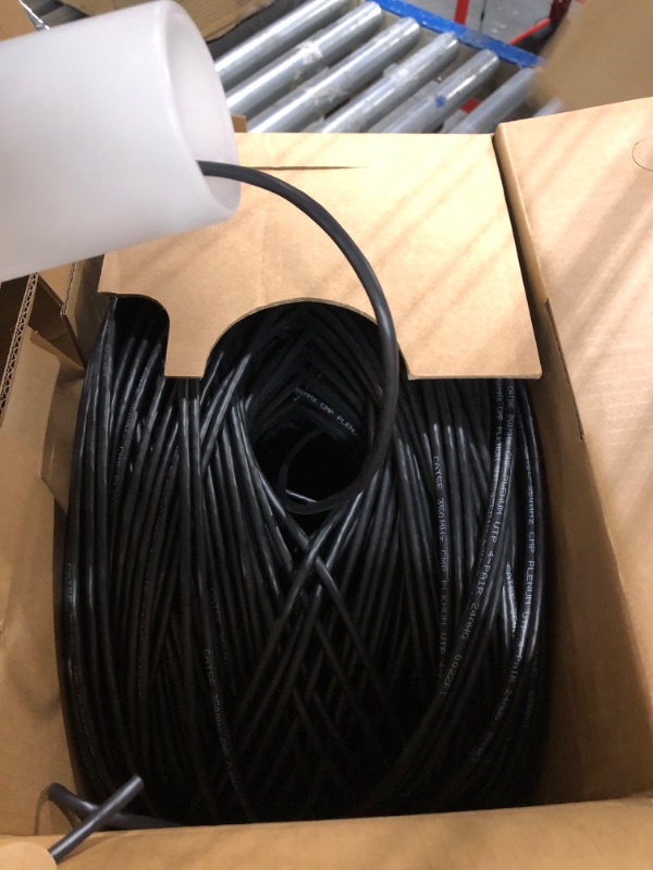 Photo 3 of CAT5e Plenum (CMP) Cable, 1000FT | 24AWG 4Pair, 350MHz Solid Network Cable Unshielded Twisted Pair (UTP), Available in Blue, White, Gray Color (Blue)