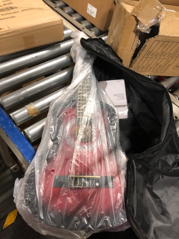 Photo 1 of 30" Wood Guitar with Case and Accessories for Kids/Girls/Boys/Beginners (Pink Gradient) Right Handed Pink Gradient