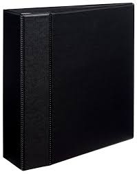 Photo 1 of Amazon Basics Heavy-Duty 3 Ring Binder, Customizable View Binder with 3 Inch D-Ring, Black, 2-Pack