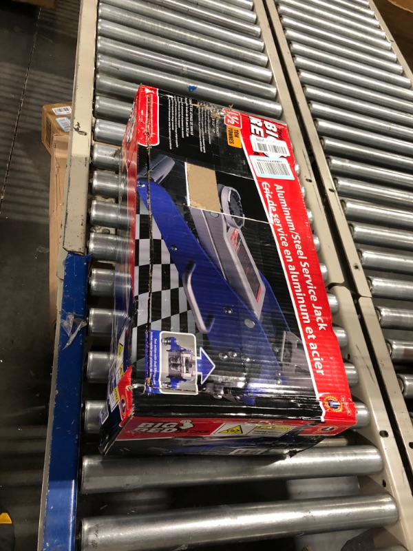 Photo 1 of BIG RED T815016L Torin Hydraulic Low Profile Aluminum and Steel Racing Floor Jack with Dual Piston Quick Lift Pump, 1.5 Ton (3,000 lb) Capacity, Blue