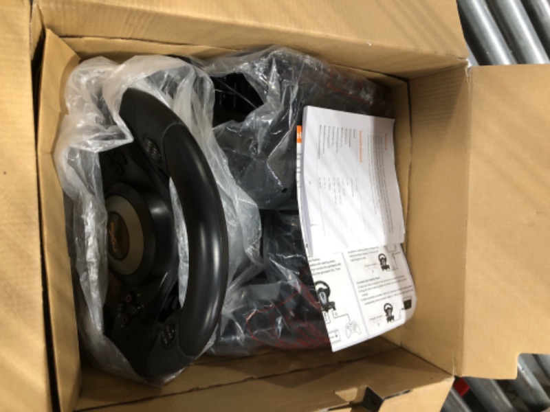 Photo 1 of PXN V3III PC Steering Wheel 180 Degree Universal USB Car Racing Game Racing Wheel with Pedals for PS3, PS4, Xbox One,Xbox Series X/S,Nintendo Switch Black(Used - Like New)