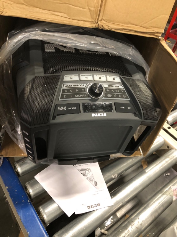 Photo 1 of ION Block Rocker XL - Portable Bluetooth Outdoor Party Speaker, 220W, with Karaoke Microphone, Battery, 5 Speakers, Lights, Radio, USB Charging & App 220W water-resistant