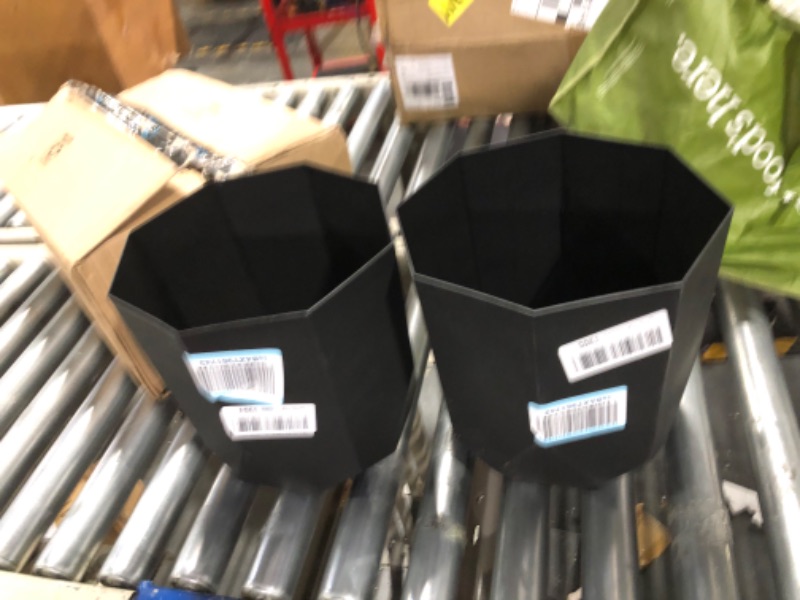 Photo 1 of Bloem Tuxton Modern Hexagon Small Planter: 10" - Black - Matte Finish, Durable Resin, Modern Design, Optional Drainage Holes, for Indoor and Outdoor Use, Gardening, 2.7 Gallon Capacity (Pack of 2)