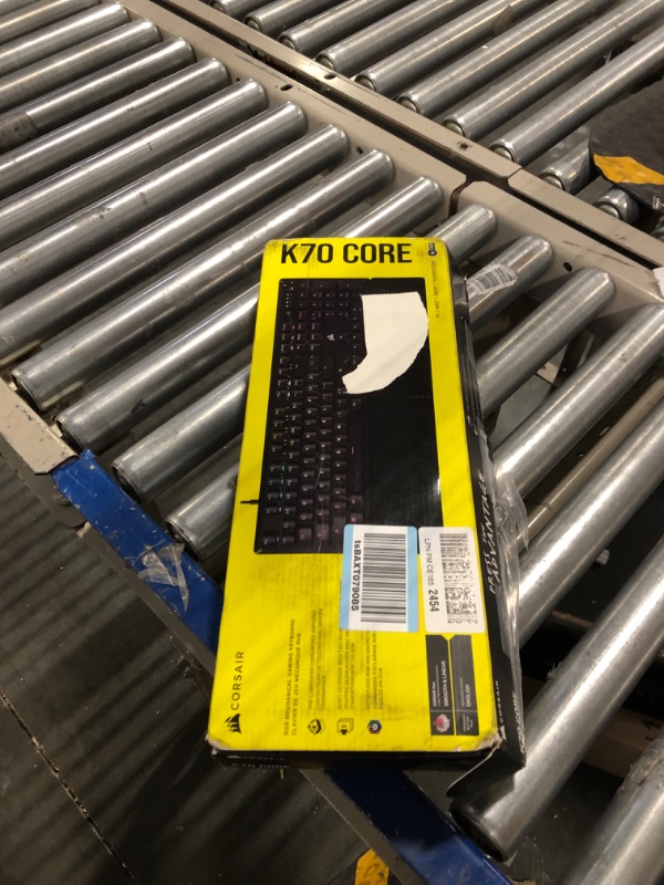 Photo 1 of CORSAIR K70 CORE RGB Mechanical Gaming Keyboard with Palmrest - Pre-lubricated Corsair MLX Red Linear Keyswitches - Sound Dampening - Media Control Dial - iCUE Compatible - QWERTY NA Layout - Black