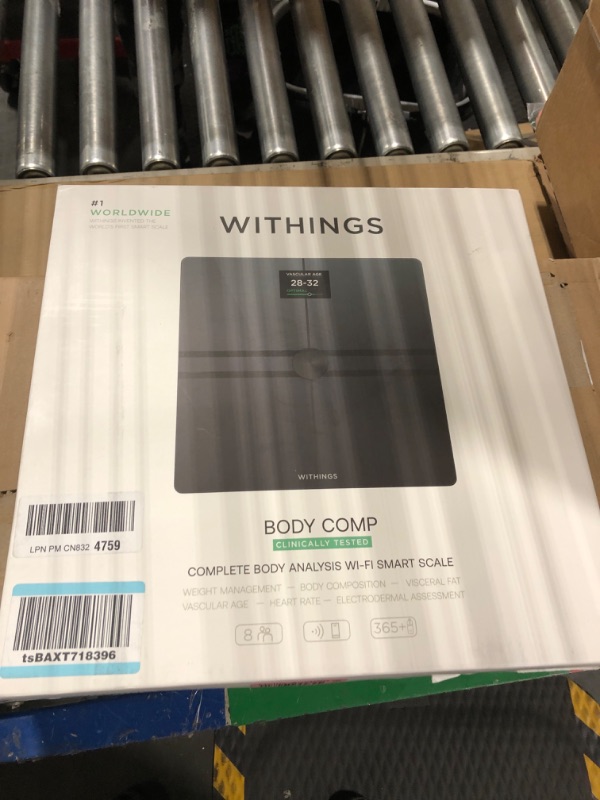 Photo 2 of WITHINGS Body Comp - Scale for Body Weight and Complete Body Analysis, Wi-Fi & Bluetooth, Baby Weight Scale, Digital Scale, Accurate Visceral Fat, Heart Health, Scales Compatible with Apple, FSA/HSA Body Comp Black