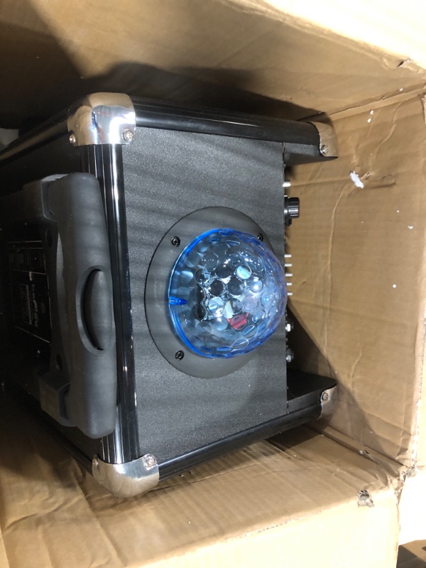 Photo 3 of ******** FOR PARTS ***** beFree Sound BFS-3800 Projection Party Light Dome Subwoofer Bluetooth Portable Party Speaker, Blue