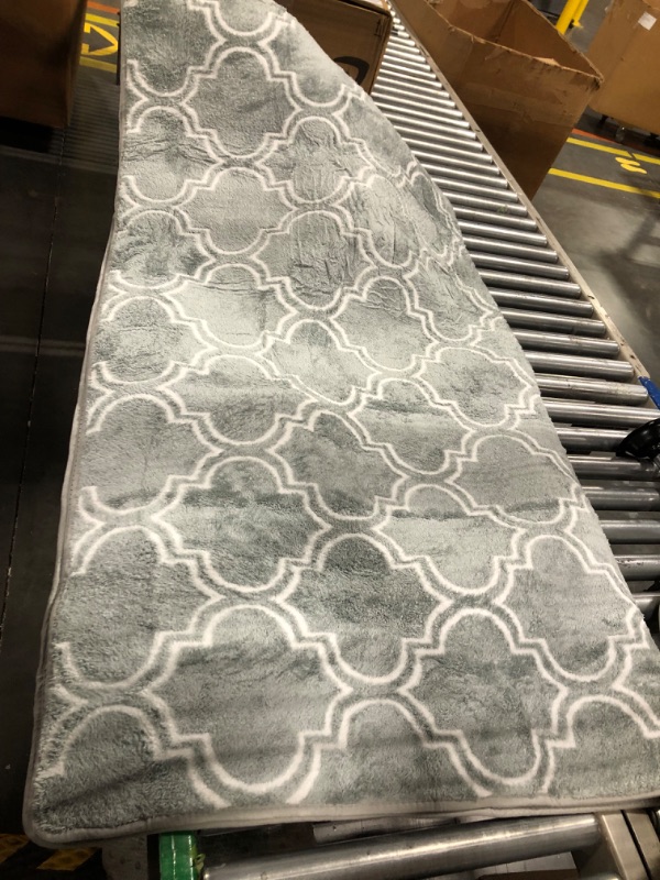 Photo 1 of HOMORE Shag Area Rug for Living Room, 6x9 Memory Foam Rugs for Bedroom, Fluffy Modern Indoor Moroccan Rug and Carpets for Children Kids Nursery Bedside Play Room Decor, Light Gray/White 6'x9' Light Gray/White