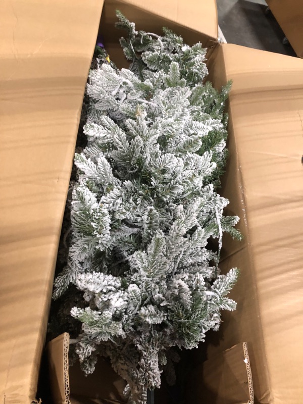 Photo 3 of 5ft Pre-lit Artificial Christmas Tree Potted Flocked Virginia Pine Clear Lights - Wondershop™