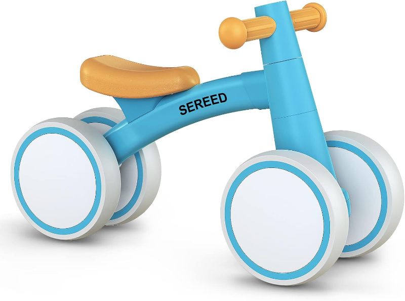 Photo 1 of ***BLUE****SEREED Baby Balance Bike for 1 Year Old Boys Girls 12-24 Month Toddler Balance Bike, 4 Wheels Toddler First Bike, First Birthday Gifts 