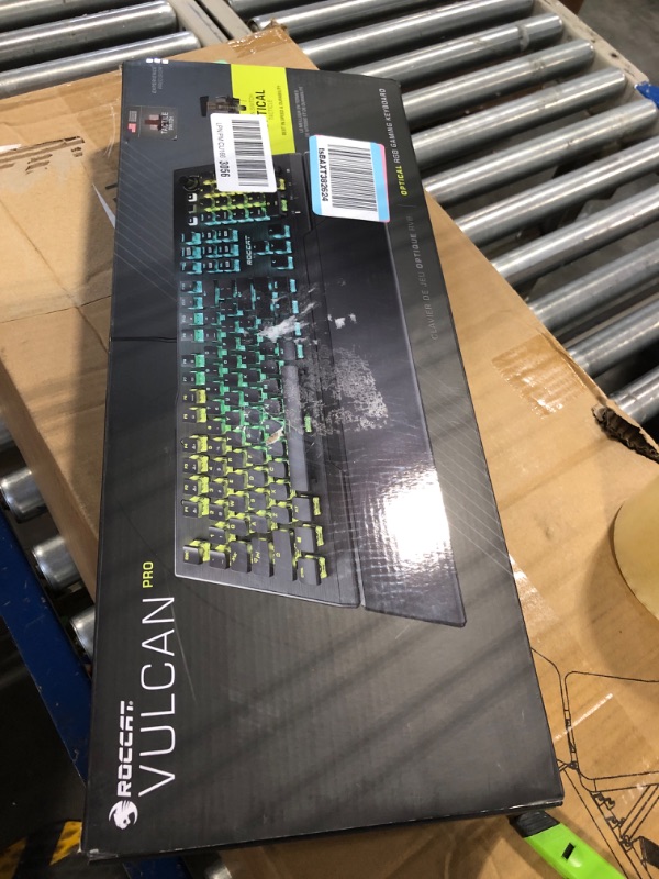 Photo 2 of ROCCAT Vulcan Pro Tactile Optical PC Gaming Keyboard, Titan Switch Full Size, with Per-key AIMO RGB Lighting, Anodized Aluminum Top Plate and Detachable Palm/Wrist Rest, Low Profile, Black