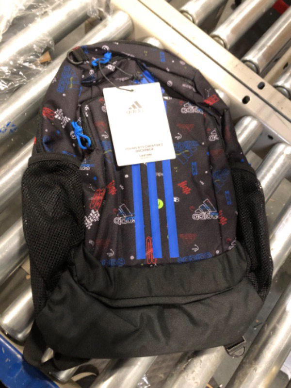 Photo 1 of adidas Creator 2 Backpack, Icon Brand Love Black/Bright Royal Blue, One Size