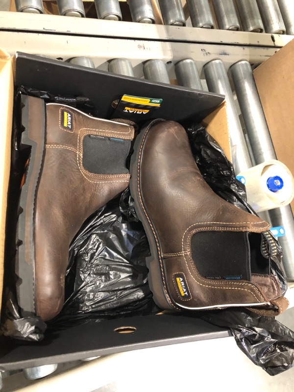 Photo 3 of Ariat Work Men's Groundbreaker Chelsea Waterproof Steel Toe Work Boot 10.5 Dark Brown