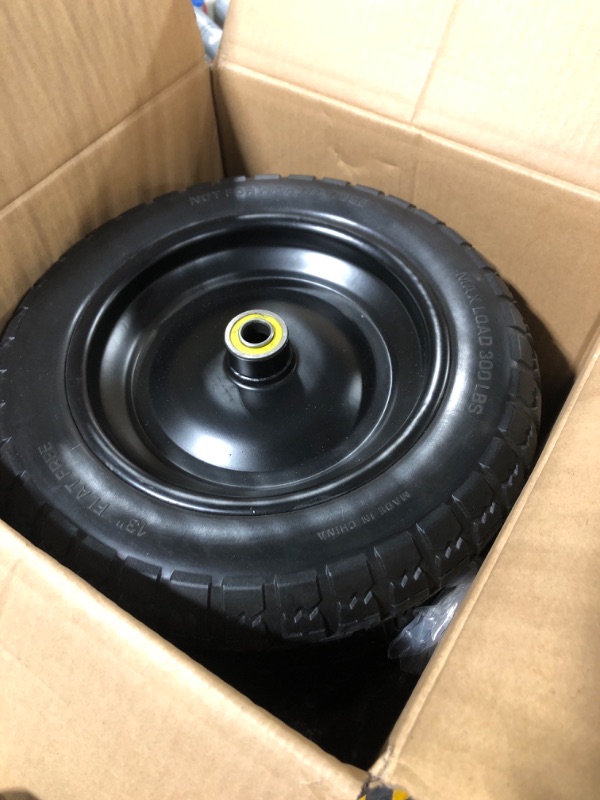 Photo 2 of (4-Pack) 13‘’ Tire for Gorilla Cart - Solid Polyurethane Flat-Free Tire and Wheel Assemblies - 3.15” Wide Tires with 5/8 Axle Borehole and 2.1” Hub 13“ Wheels -4 Pack