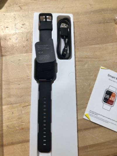 Photo 1 of EURANS Smart Watch 44mm, AMOLED Always-on Display Fitness Watch with Heart Rate/Sleep Monitor Steps Calories Counter, IP68 Waterproof Activity Tracker Compatible with Android iOS 44mm Black