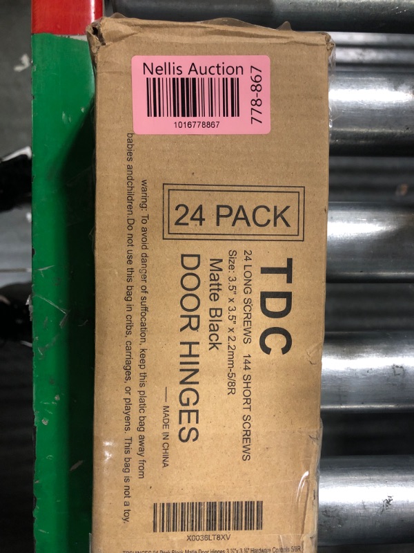 Photo 3 of 24 Pack Matte Black Door Hinges 3.5 x 3.5 Inch Interior 3 1/2 Inch Door Hinges for Doors Rounded 5/8" Radius Corners Flat Iron Hinge 3 ½"x 3 ½" Door Hardware Controls