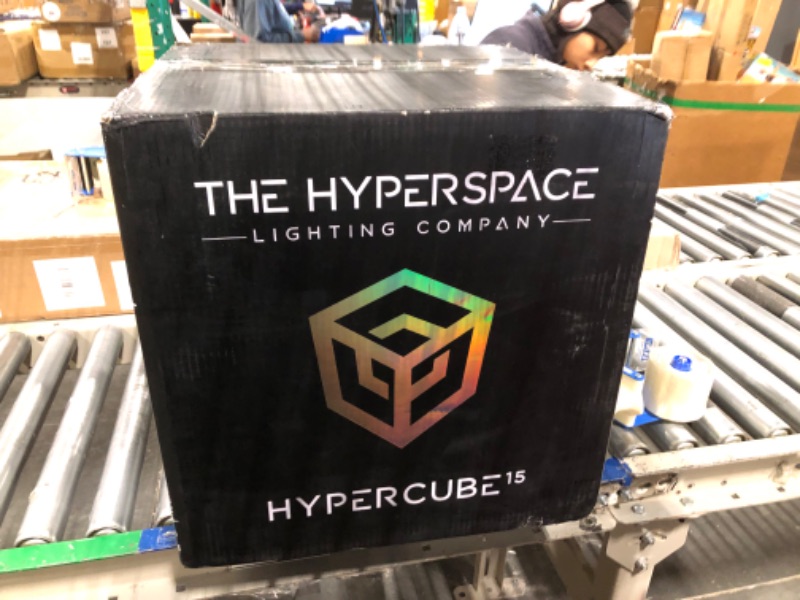 Photo 1 of The Hyperspace Lighting Company HyperCube Infinity Cube LED Light - 15-Inch Sound Reactive Table Desktop Lamp - Cool & Creative RGB Multicolor Decorative Mirror Art Desk Night Light
