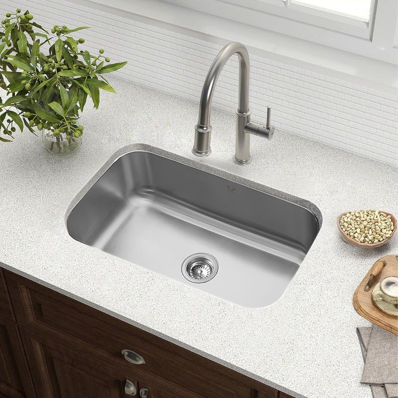 Photo 1 of  Kitchen Sinks, 16 Gauge Stainless Steel Single Bowl Kitchen Sink, Fits 36" Cabinet