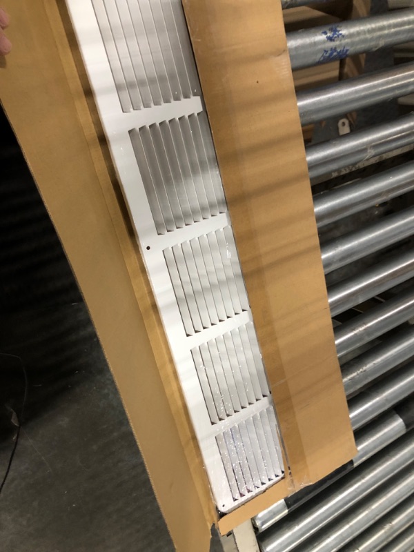 Photo 3 of 36" x 8" Return Air Grille - Sidewall and Ceiling - HVAC Vent Duct Cover Diffuser - White [Outer Dimensions: 37.75w X 9.75"h]