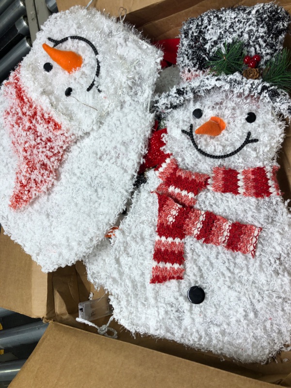 Photo 1 of 3 Pieces Christmas Snowman Outdoor Decorations Pre Lit Snowman Family Yard Decorations with 65 Led Warm White Lights for Xmas Indoor Outdoor Garden Yard Lawn Festive Holiday Decorations, 30/30/20 Inch