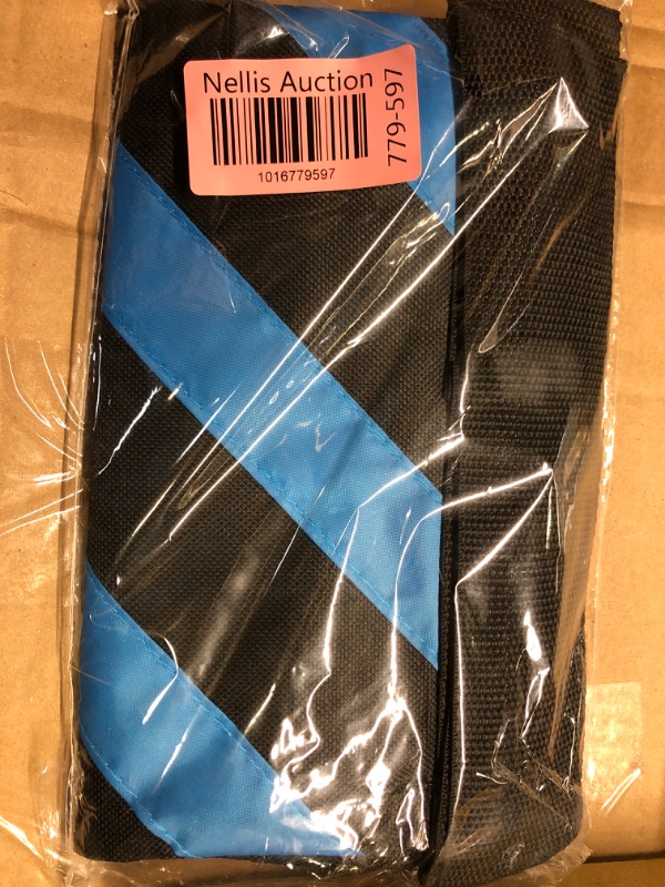 Photo 1 of Flashpoint Empty Saddle Sandbag, Water-Resistant Cordura Nylon - (15 lb Capacity, Blue & Black Stripes)
