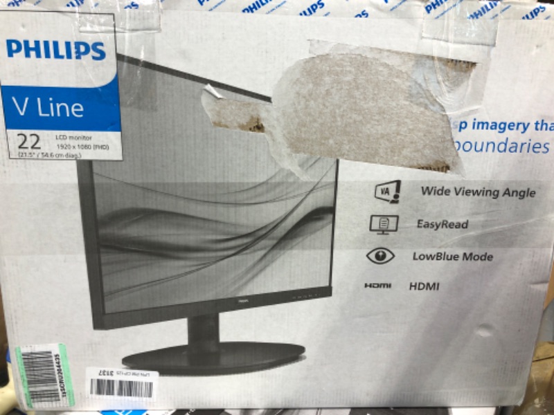 Photo 4 of PHILIPS Computer Monitors 22 inch Class Thin Full HD (1920 x 1080) 75Hz Monitor, VESA, HDMI & VGA Port, 4 Year Advance Replacement Warranty, 221V8LN 22" Class Full HD | VA