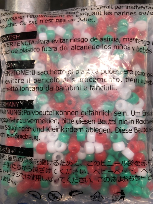 Photo 2 of 1000 Pcs Christmas Pony Beads Assorted Opaque Round Plastic Beads for Home Decor Necklaces Bracelets Earrings DIY Crafts (Red Green White)
