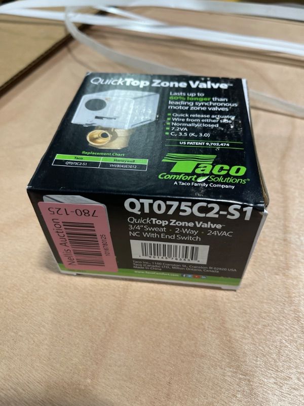 Photo 1 of Taco 3/4" Quicktop Zone Valve Sweat (QT075C2-S1) (FREE SHIPPING)