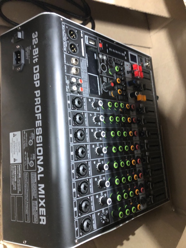 Photo 3 of 5 Core Audio Mixer 12 Channel DJ Equipment Digital Sound Board Karaoke XLR Mixers Professional Bluetooth USB Interface w Effects for Recording Music Studio PC Podcast Instrument Consola DJ - MX 12CH L 12 Channel L Shaped