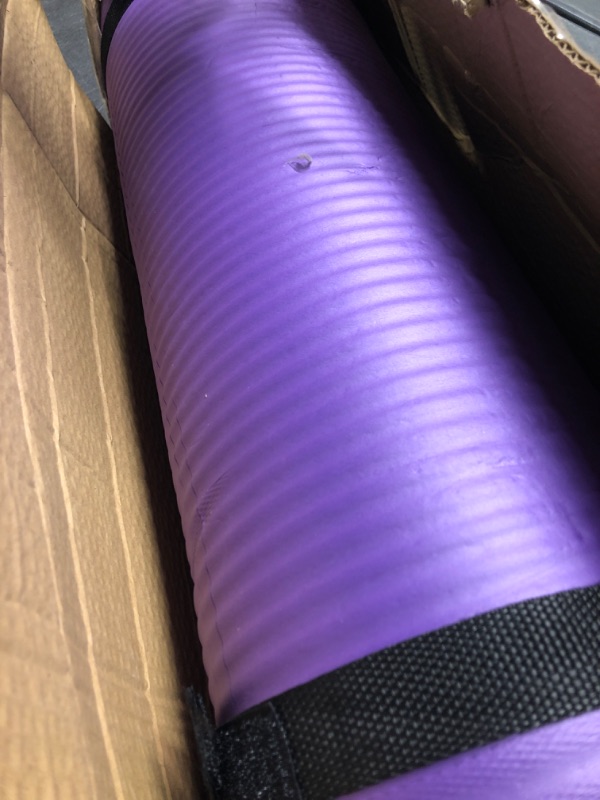 Photo 1 of BalanceFrom All Purpose 1/2-Inch Extra Thick High Density Anti-Tear Exercise Yoga Mat with Carrying Strap and Yoga Blocks Purple Mat Only