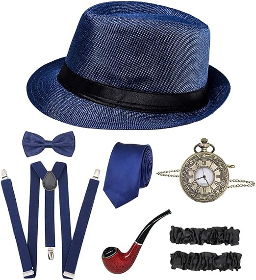 Photo 1 of CHUANGLI 1920S Mens Great Gatsby Accessories Set Roaring 20s 30s Retro Gangster Costume