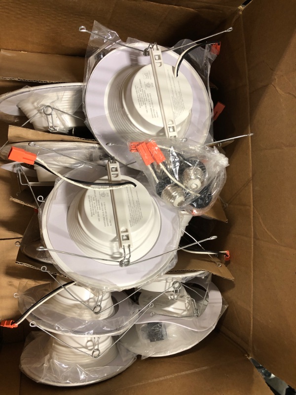 Photo 3 of 12 Pack 5/6 Inch LED Recessed Lighting, Baffle Trim, CRI90, 15W=100W, 1100lm, 5000K Daylight White, Dimmable Recessed Lighting, Damp Rated LED Recessed Downlight, ETL Listed 5000k - Daylight White 6 Inch