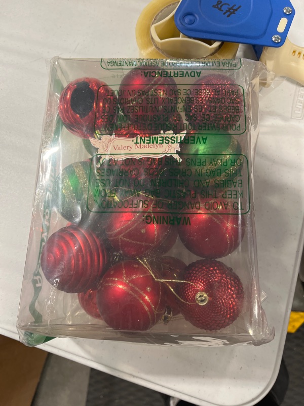 Photo 1 of 16Pcs Christmas Ball Ornament Set - Red and Green, Shatterproof Decorations for Xmas Tree, Holiday Garland & Wreath. Hooks Included.
