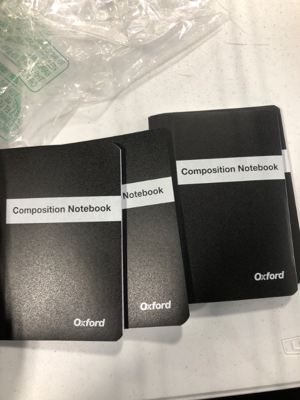 Photo 2 of Oxford Poly Composition Notebook 4 Pack, Compact Size, 5 x 7 Inches, College Ruled Paper, 80 Sheets, Black Covers (64934)