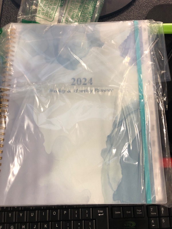 Photo 2 of 2023-2024 Planner - Weekly & Monthly Planner to Achieve Goals & Increase Productivity, July 2023 - June 2024, 8.5" x 11", Blue Watercolor Blue Watercolor 8.5" x 11"