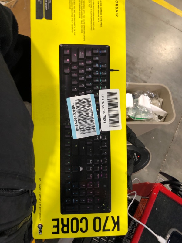 Photo 2 of CORSAIR K70 CORE RGB Mechanical Gaming Keyboard - Pre-lubricated Corsair MLX Red Linear Keyswitches - Sound Dampening - Media Control Dial - iCUE Compatible - QWERTY NA Layout - Black Without Palmrest