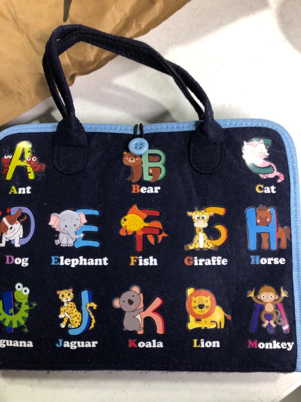Photo 1 of Gojmzo Busy Board Montessori Toys for 1 2 3 4 Year Old Boys & Girls Gifts, Sensory Toys for Toddlers 1-3, Autism Educational Travel Toys, Preschool Activities Learning Alphabet Count Fine Motor Skills New Blue