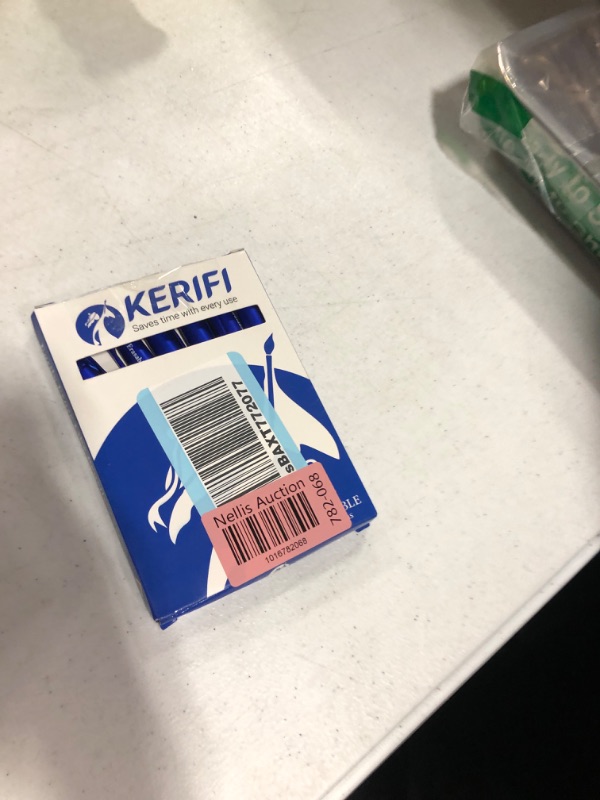 Photo 2 of Erasable Gel Pens 0.7mm, KERIFI Blue Heat Erasable Fine Point Ballpoint Pens, Make Mistakes Disappear, Gel Ink Pens with Eraser for Drawing Writing Planner Journaling Crossword Puzzles School Supplies
*****missing 2 pens in side*****