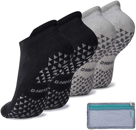 Photo 1 of Hylaea Unisex Non Slip Grip Socks for Yoga, Hospital, Pilates, Barre | Ankle, Cushioned
