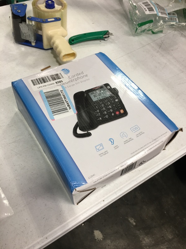 Photo 1 of AT&T CL2940 Corded Phone with Speakerphone, Extra-Large Tilt Display/Buttons, Caller ID/Call Waiting and Audio Assist, Black Pack of 1