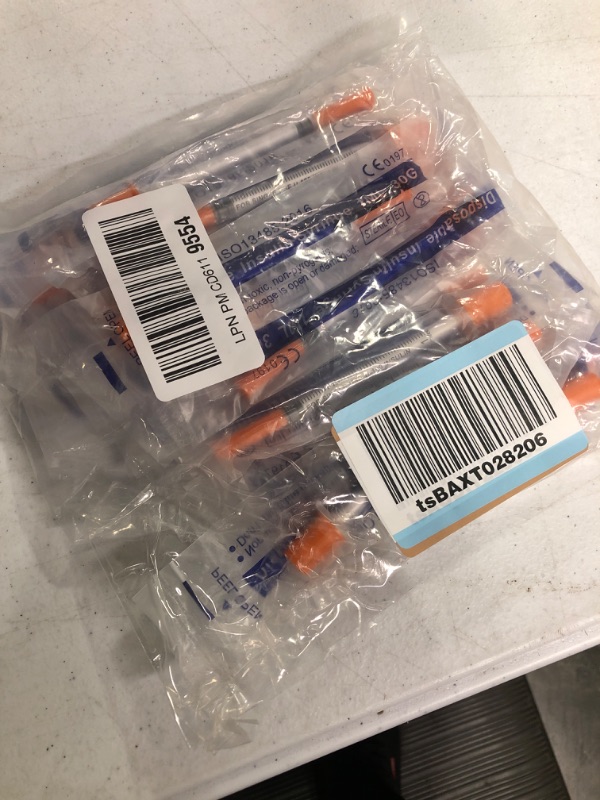 Photo 1 of 1ml Syringe with Needle, Syringes 30G 1cc 1/2 Inch, Individually Wrapped, Pack of 20 1cc-30G 1/2" 20