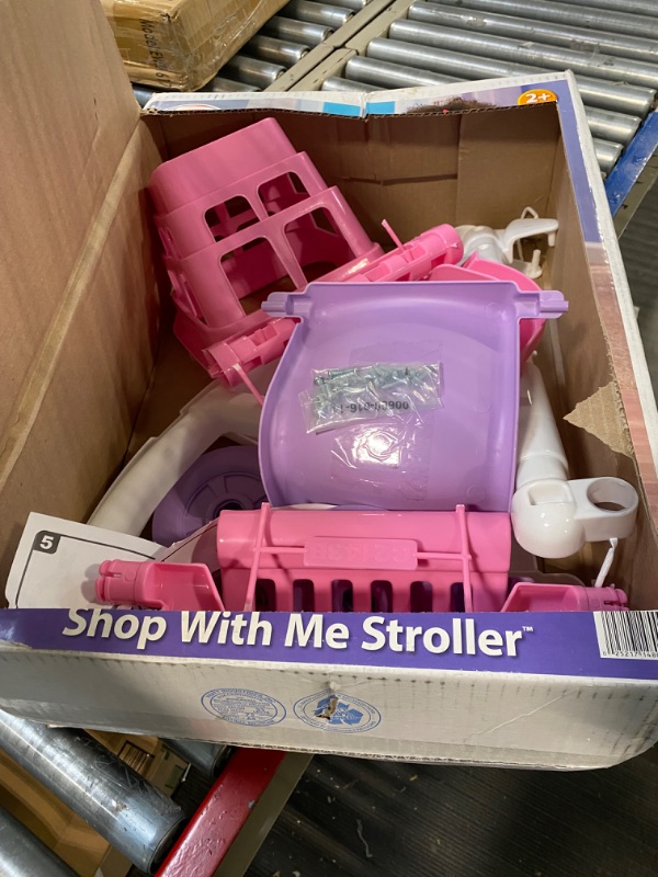 Photo 3 of American Plastic Toys Shop with Me Stroller for Baby Doll, 2-in-1 Stroller and Shopping Cart, Encourages Role Play, Builds Motor Skills for Toddlers Learning to Walk, Pink and Purple, for Ages 2+