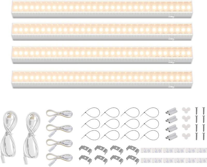 Photo 1 of Barrina Grow Lights for Indoor Plants, Full Spectrum Sunlight, 1ft Plant Growing Lamp, LED Grow Light Bulbs, T5 Grow Light Strip, Plug and Play, Yellow, 4-Pack
