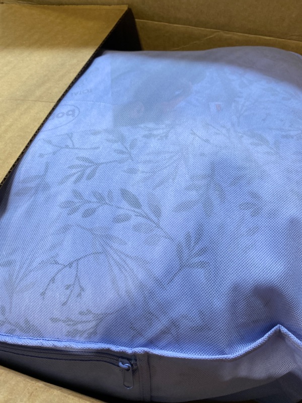 Photo 1 of Boppy Total Body Pregnancy Pillow with Easy-on Removable Pillow Cover in Gray Scattered Leaves for Full-body Support, Body Pillow for Pregnancy and Postpartum Positioning