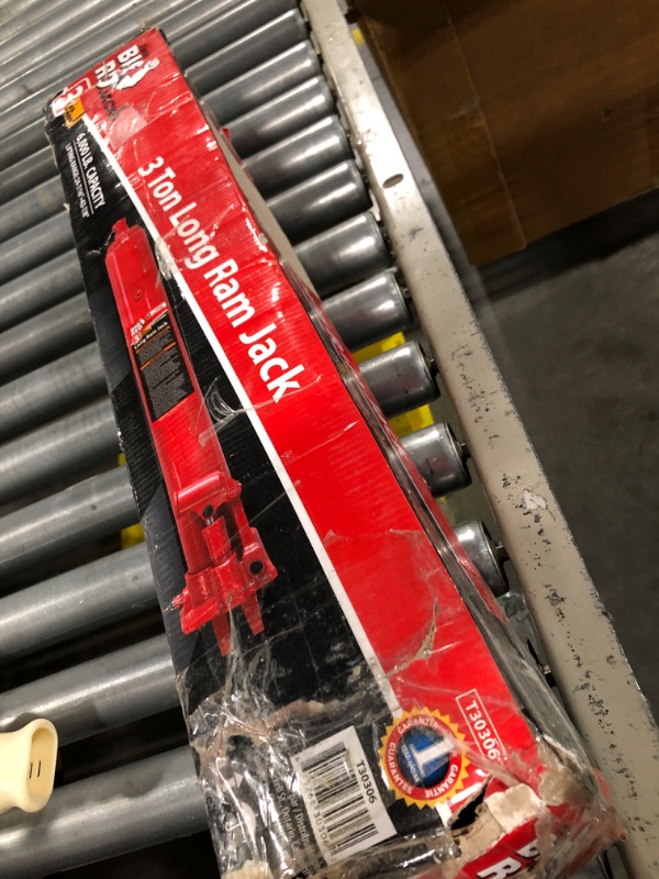 Photo 1 of BIG RED T30306 Torin Hydraulic Long Ram Jack with Single Piston Pump and Clevis Base (Fits: Garage/Shop Cranes, Engine Hoists, and More): 3 Ton (6,000 lb) Capacity, Red 3 Ton Single Pump