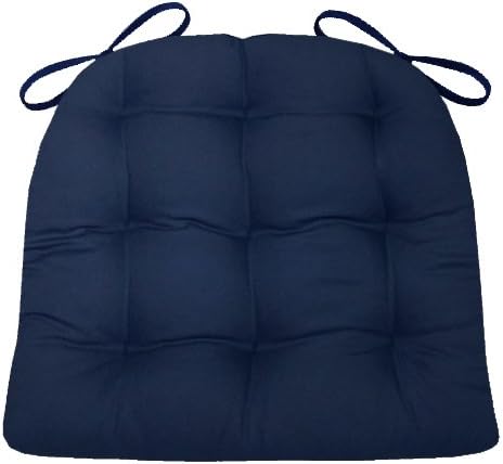Photo 1 of  Navy Blue Dining Chair Pad with Ties, 4 Cushions, Navy Blue
