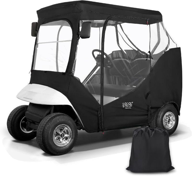 Photo 1 of 10L0L Golf Cart Enclosure 2 Passenger for EZGO TXT,Waterproof Portable Drivable Golf Cart Storage Cover,Travel 4-Sided Enclosure

