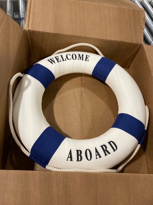 Photo 3 of  Lifebuoy Wall Hanging Decor - Welcome Aboard Mediterranean Style Home Decoration