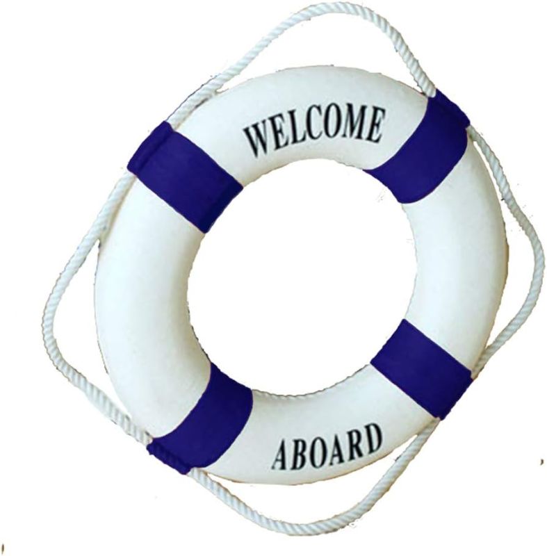 Photo 1 of  Lifebuoy Wall Hanging Decor - Welcome Aboard Mediterranean Style Home Decoration